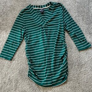 Motherhood Green and White Striped Top